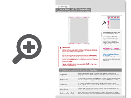 Product Bild eintrittskarte_mit_f__lschungsschutz_din_a6__mit_perforierung_und_1x_nummeriert_(4_4_beidseitig_bedruckt)